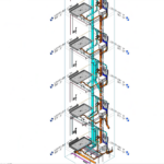 FlowStruct – Plumbing Riser Views Creation of plumbing riser views using scope boxes, with clean vertical alignment and precise annotation of all riser lines and elevations.