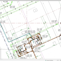 FlowStruct – Plumbing Documentation . Annotation and dimensioning of plumbing systems, including suspended piping layouts with coordinated hangers under the structural slab.