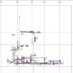Creating construction sheets and placing coordinated plumbing floor-plan views, including domestic water, sanitary, vent, and storm systems.
The workflow includes organizing view templates, aligning floor plans with grid lines, and preparing clean, readable sheets for contractor documentation and review.
