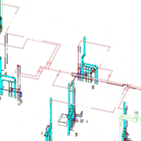 FlowStruct – HWR Modeling & Valve Installation.
Modeling of the hot-water return (HWR) system, including routing adjustments, valve placement, and coordination of all return lines with existing risers and fixture groups.