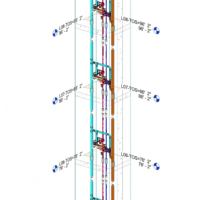FlowStruct – Plumbing Riser Views
Creation of plumbing riser views using scope boxes, with clean vertical alignment and precise annotation of all riser lines and elevations.